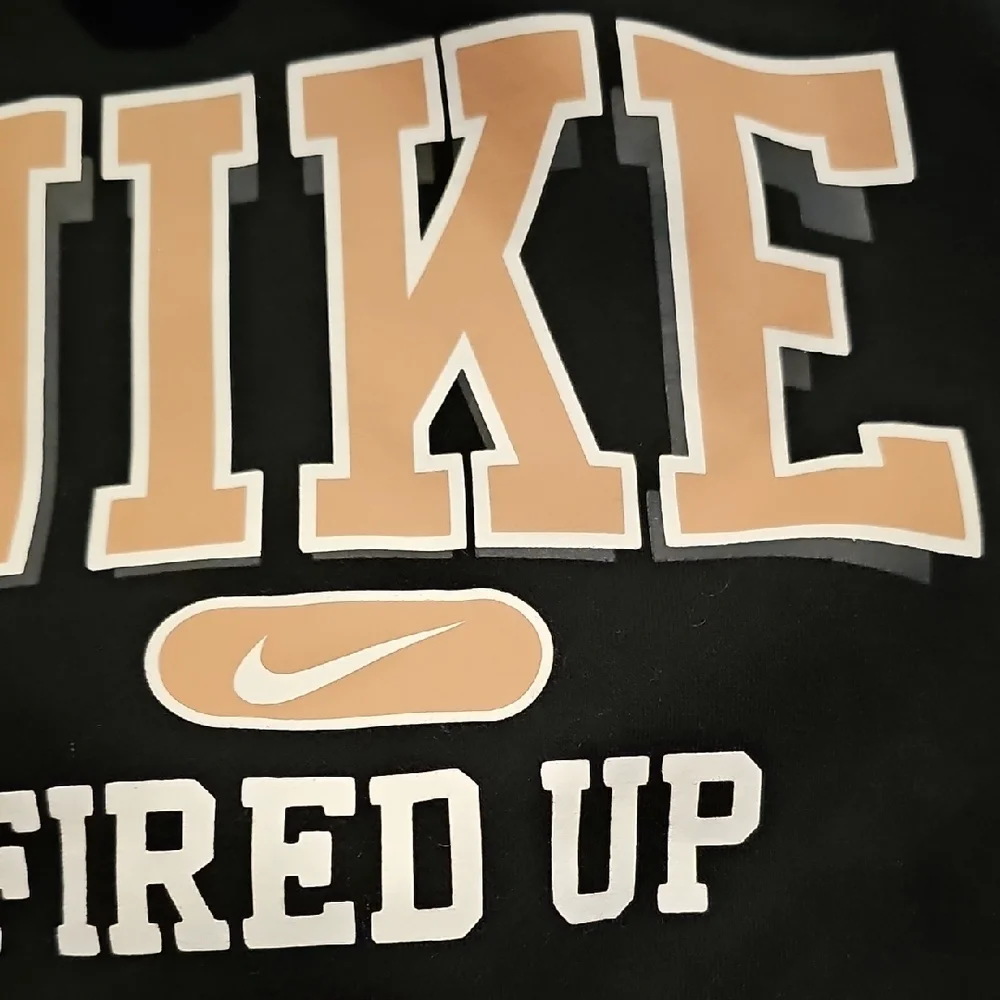 Nike Black Sweatshirt Hoodie Black and White Mustard Accents Size 8 / 10 Boy